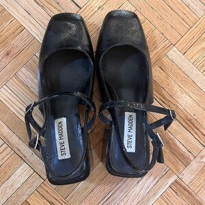 Steve Madden Black Patent Mary Jane’s